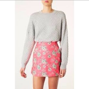TOPSHOP Grey Quilted Sweatshirt